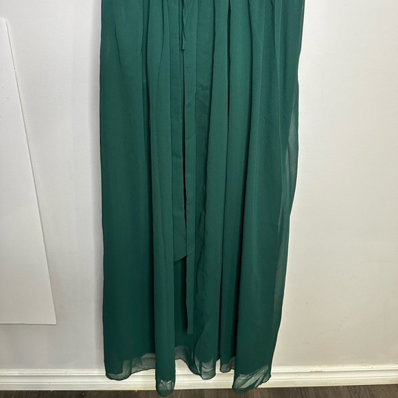 New! Simplee Solid Chiffon Wrap Formal Maxi Ruffle Split Dress SMALL - Picture 10 of 15